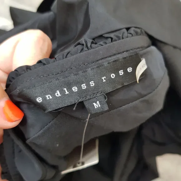 Endless Rose Anthropologie Tiered Mini Dress Medium UK 12 Black Ruffle Party NWT - Picture 9 of 15